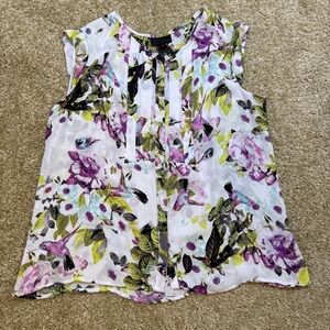 Worthington Floral Blouse - Purple and Green